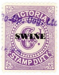 (I.B) Australia - Victoria Revenue : Swine Duty 6d (1960)