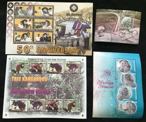 Papua New Guinea Royalty Sport Mushrooms Wildlife Mini Sheets MNH x36 (Pap 209)