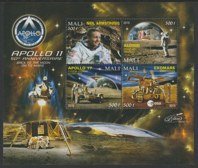 APOLLO - 50th ANNIVERSARY #2   perf sheet containing four values mnh