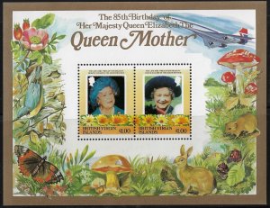 British Virgin Isls 1985 Queen Mother S/S, MNH. Scott 517 a-b, XF.      (a2429