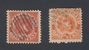 2x Newfoundland Dog Stamps; #56-1/2c U F/VF #57-1/2c U Fine Guide Value= $40.00