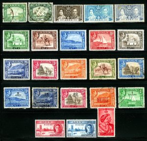 Aden #1 / #43  1937-1951 1A-1 Shilling King George VI Issues MH & Used 23 Items