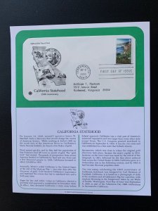 SCOTT # 3438, ARTCRAFT FDC  CALIFORNIA STATEHOOD, YEAR 2000