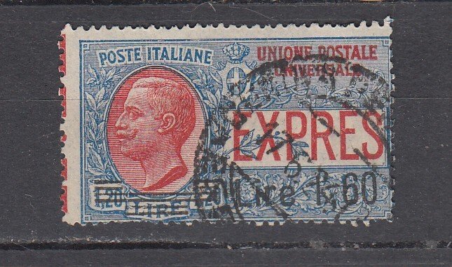 J48194 J L stamps, 1924 italy used #e12 ovpt $125.00 scv