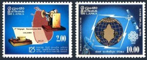 Sri Lanka 682-683, MNH. Mi 625-626. Telecommunication Service, 1983. Satellite.