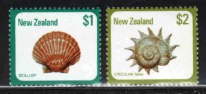 New Zealand #696-97 ~ Cplt Set of 2 ~ Sea Shells ~ Mint, NH  (1979)