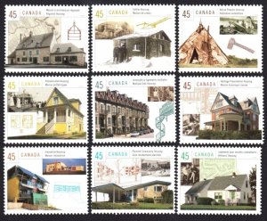 HOUSING, ARCHITECTURE = Full set of 9 = Canada 1998 #1755a-i MNH