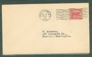 US 629 1926 2c Battle of White Plains (single) on an uncacheted addressed (typed) first day cover with a White Plains, NY cancel