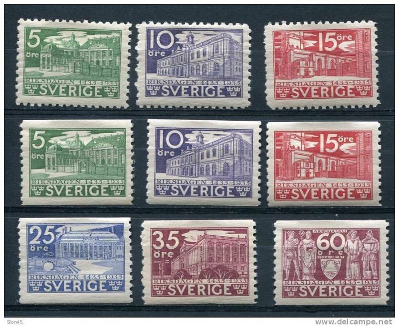 Sweden 1935 Sc 239-7 MI 221-6 MH Perf Vertically 500th anniv of  Parlament CV 12