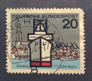 Germany 1964 - Scott  870 used - 20 pf, Hamburg Harbor