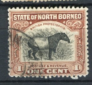 NORTH BORNEO; 1925 early Pictorial issue fine used 1c. value,