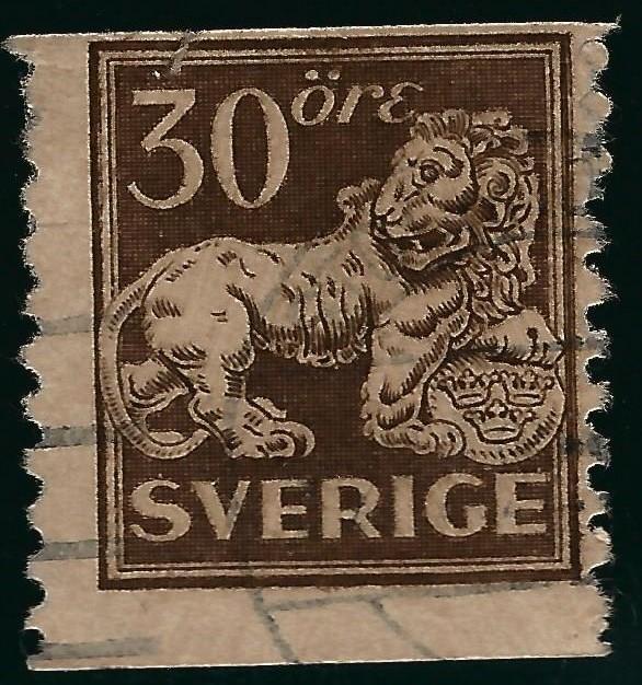 Sweden #125 Lion Coil Used F-VF SC$16...Regal Stamp!