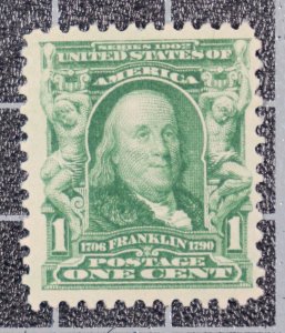 Scott 300 - 1 Cent Franklin - MNH - Nice Stamp - SCV - $30.00