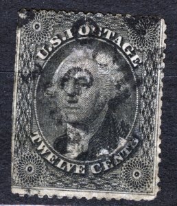 USD - STAMP, 1857, George Washington 12c Black, Perf. 15½