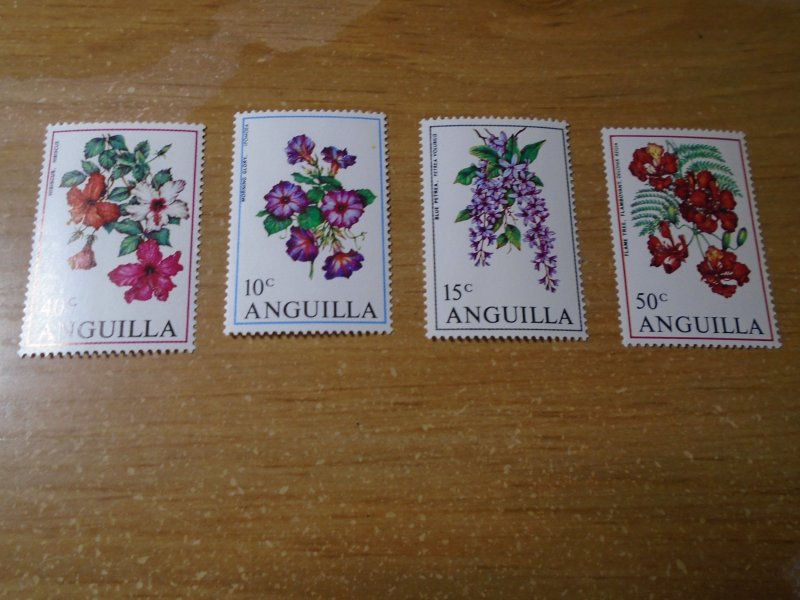 Anguilla  #  87-90  MNH    Flowers