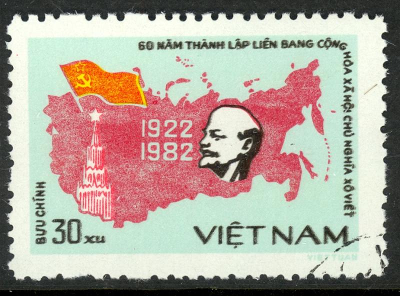 VIETNAM 1982 Founding of the Soviet Union Issue LENIN Scott No 1247 CTO Used