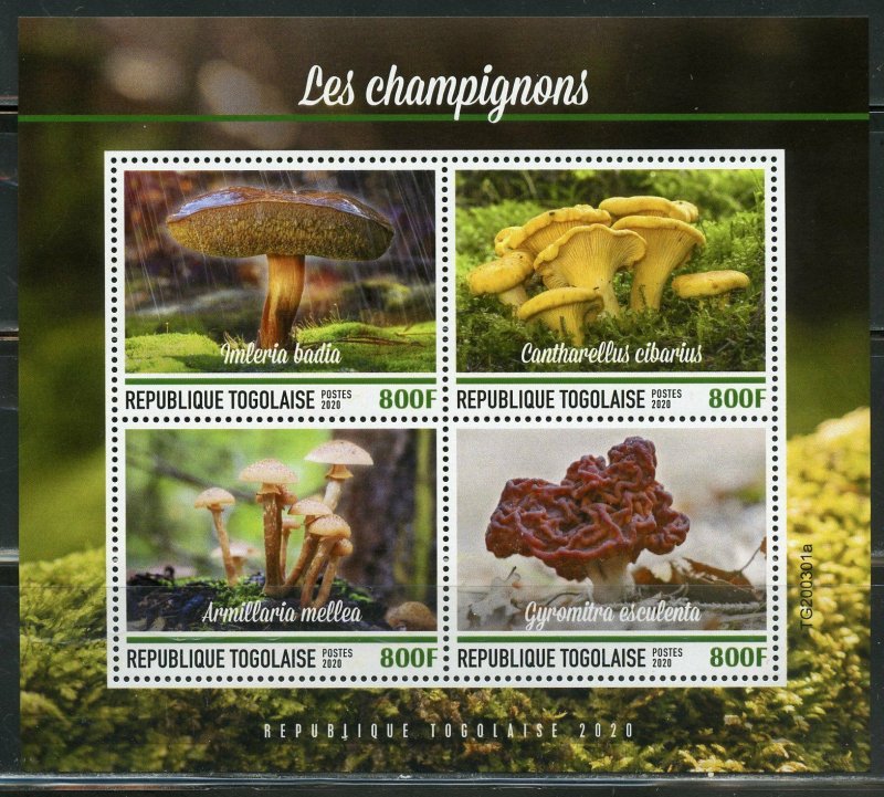 TOGO 2020 MUSHROOMS  SHEET  MINT NEVER HINGED