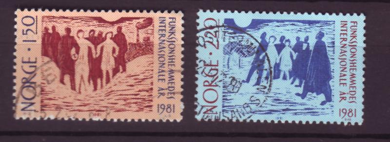 J2512 JLS stamps 1981 norway used set/2 #790-1 disabled