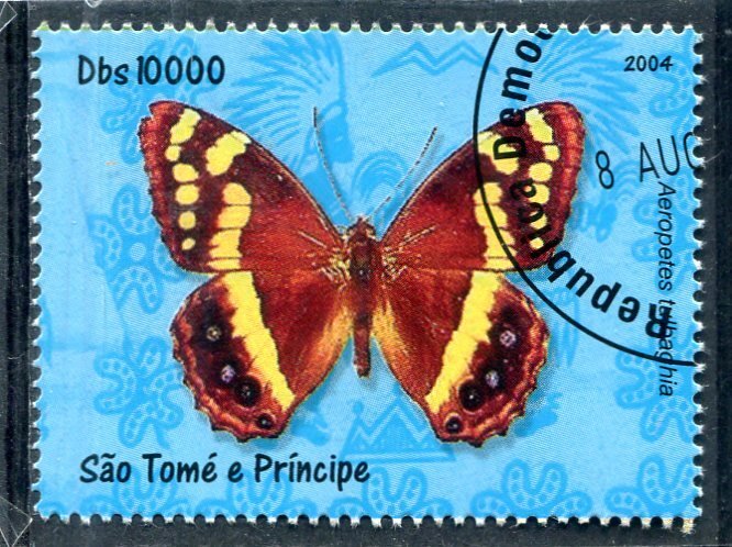 Sao Tome & Principe 8.08.2004 BUTTERFLIES 1 stamps Fine Used VF