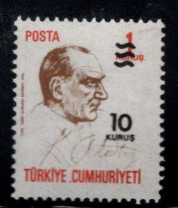 TURKEY Scott 2028 MNH** surcharged stamp 1978