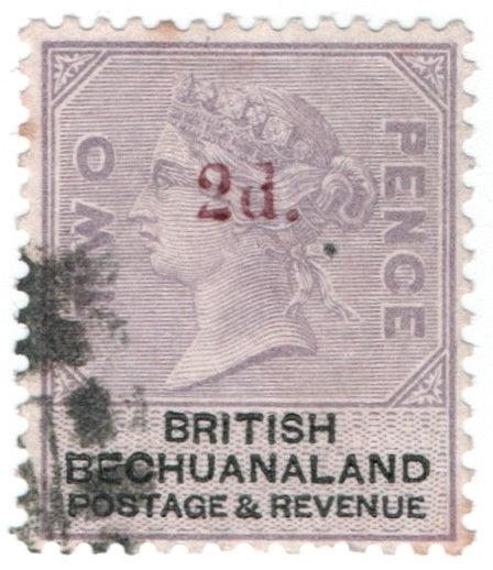 (I.B) British Bechuanaland Revenue : Duty Stamp 2d on 2d OP