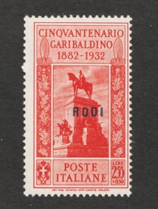 1932 Italy - Aegean Islands - Rhodes Rodi Sc# 53 - Garibaldino 50th. MNH Cv$19