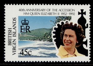 BRITISH VIRGIN ISLANDS QEII SG814, 1992 45c deadchest bay, NH MINT. 