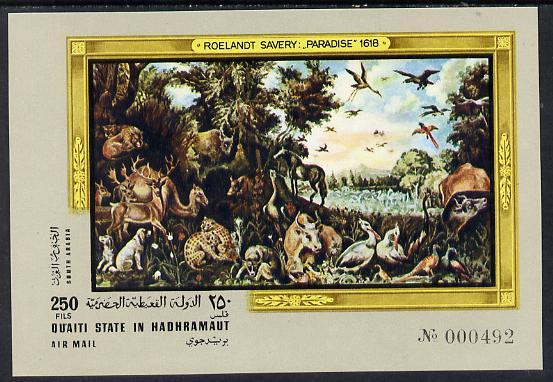 Aden - Qu'aiti 1967 Paradise by Savery imperf miniature s...