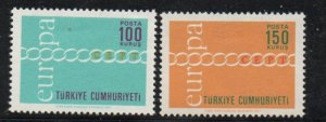 Turkey Sc 1876-77 1971 Europa stamp set mint NH