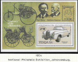 South Africa-Venda#160a  Antique Automobiles  (MNH) S/S CV $1.40