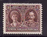 Newfoundland-Sc#147- id5-unused NH 3c KGV & Queen Mary-1928-