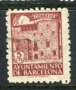 SPAIN; 1930s early Barcelona Local Civil War period issues fine used value