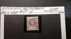 Straights Settlements 1904-11 Scott# 117 Used F-VF