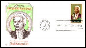 1980 Benjamin Banneker - Black Heritage Sc 1804 15c with CCC cachet