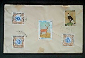 Kathmandu Nepal To Woodstock Vermont Multi Franked Registered Airmail Cover