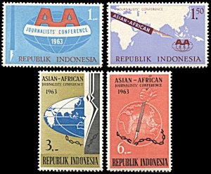 Indonesia 593-596, MNH, Journalists' Conference