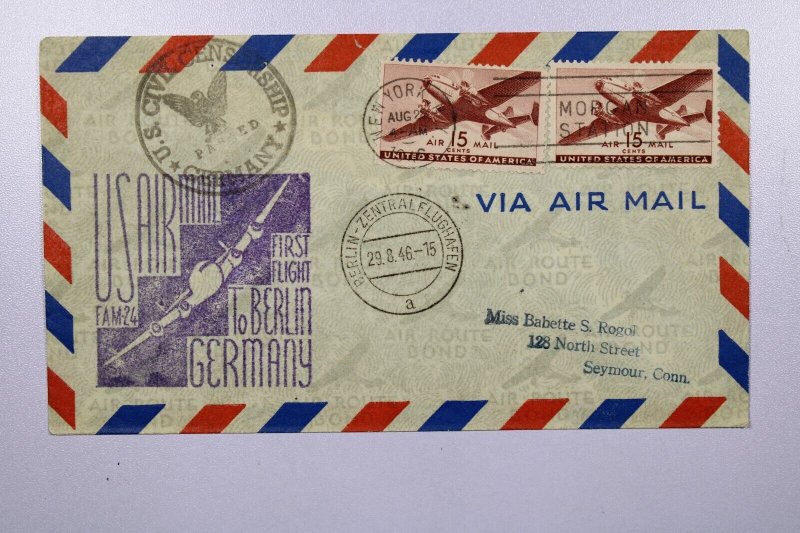 FFC 1946 - Airmail RT FAM 24 - New York, Ny To Berlin, Germany - F71758