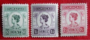 CURACAO 1915-1916 Queen Wilhelmina MH Scott# 72-74