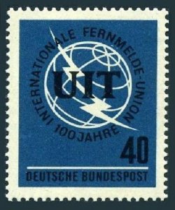 Germany 927 three stamps, MNH. Michel 476. ITU-100, 1965.