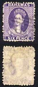 Bahamas SG31 6d Deep Lilac wmk CC Perf 12 Cat 60 pounds