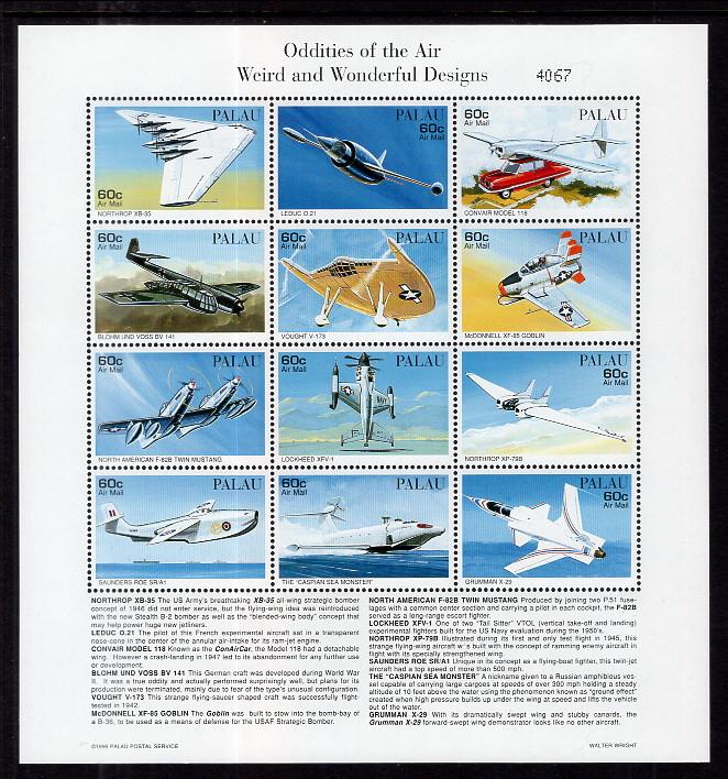 Palau 403-404 Airplanes Souvenir Sheets