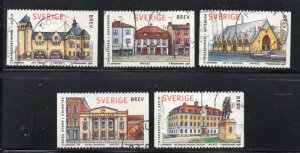 Sweden Sc 2269-2273 1998 Public Buildings stamp set used