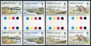 Falkland 310-313 gutter, MNH. Michel 312-315. 1980. Stanley, Port Egmont, Louis,