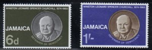 Jamaica Sc 252-253 1966 Churchiill Memorial stamp set mint NH