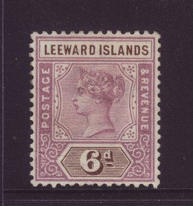 1890 Leeward Is 6d Wmk Crown CA Mounted Mint SG5 