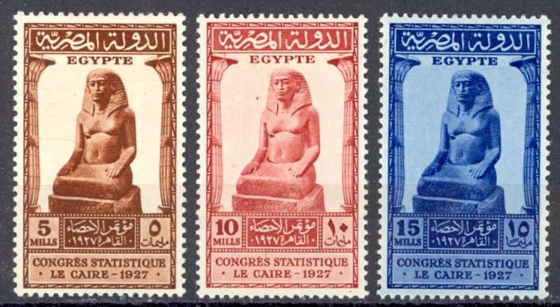 Egypt Sc# 150-152 MH 1927 Statistical Congress