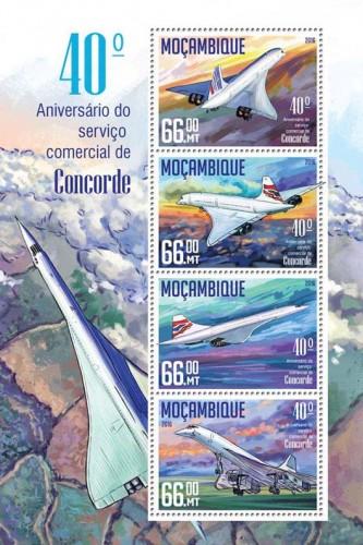 MOZAMBIQUE 2016 SHEET CONCORDE AVIATION PLANES