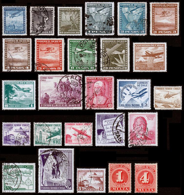 Chile Scott C32 // J45 (1898-1960) Used/Mint H F-VF, CV $7.15 B
