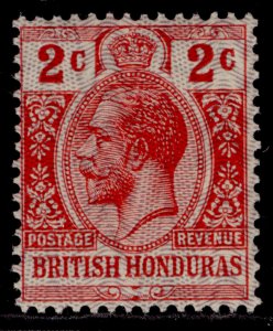 BRITISH HONDURAS GV SG112, 2c scarlet, NH MINT.