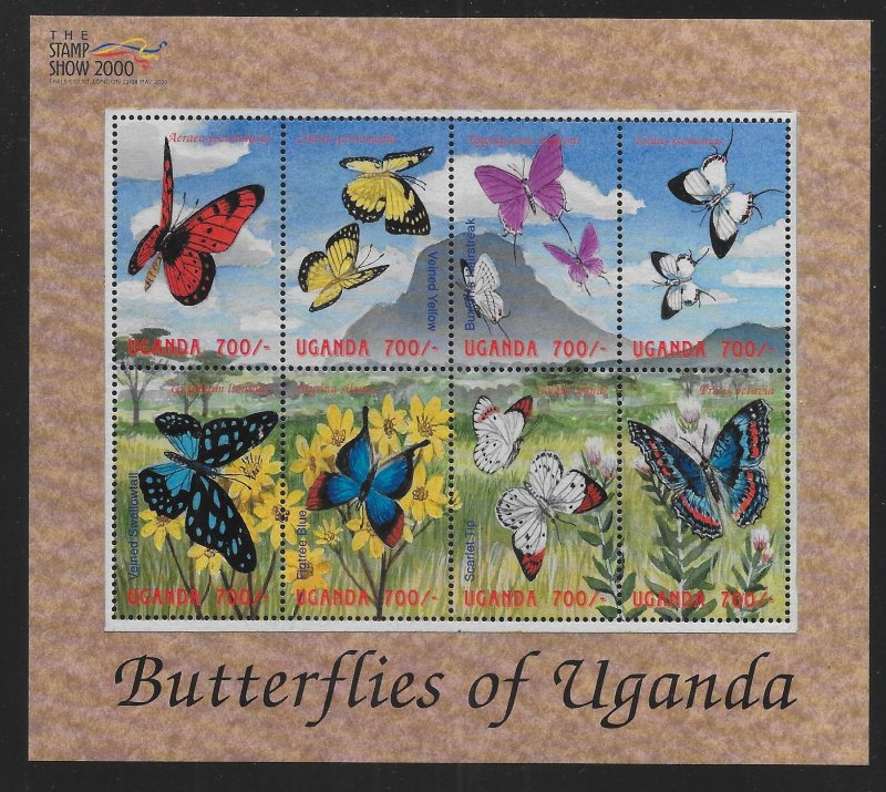 Uganda 1651 Butterflies of Uganda Mini-Sheet MNH c.v. $9.00